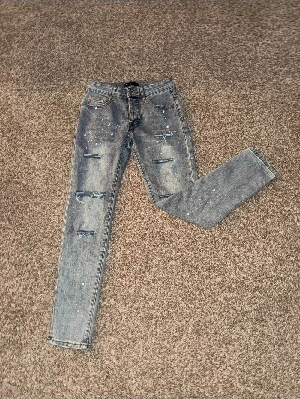 Men's Straight Fit Distressed Purple Brand